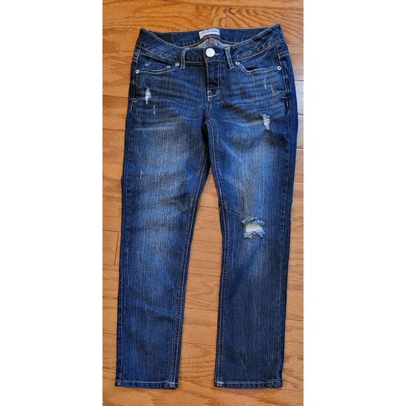 Aeropostale Distressed Skinny Capri Jeans Womens Juniors Size 0 - Picture 1 of 12